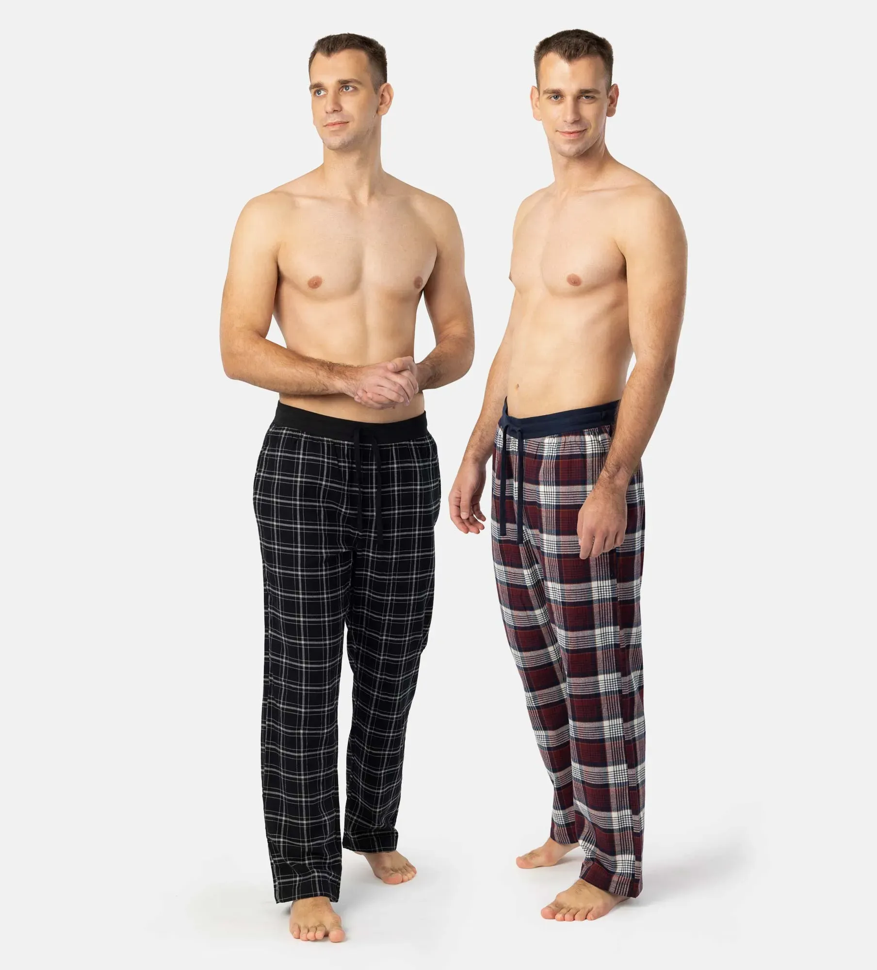 Pánské flanel dlouhé pyžamo kalhoty - 2 ks v balení