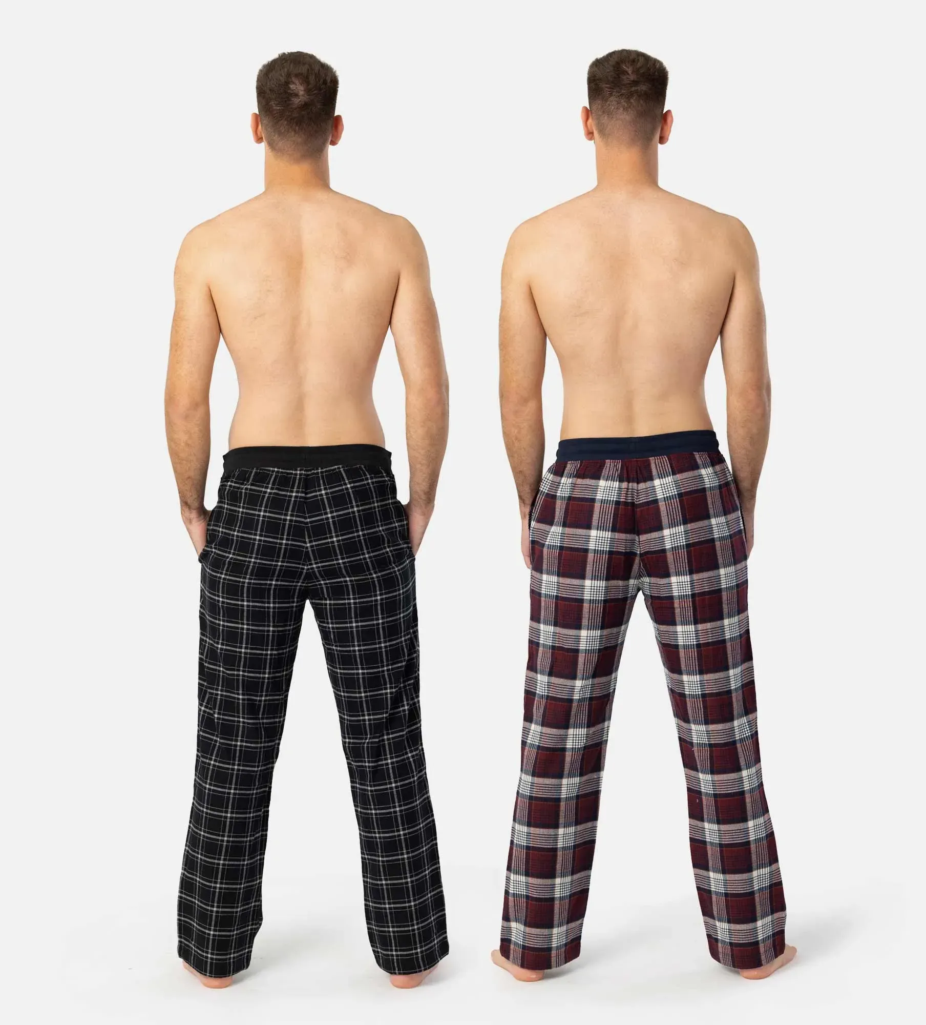 Pánské flanel dlouhé pyžamo kalhoty - 2 ks v balení