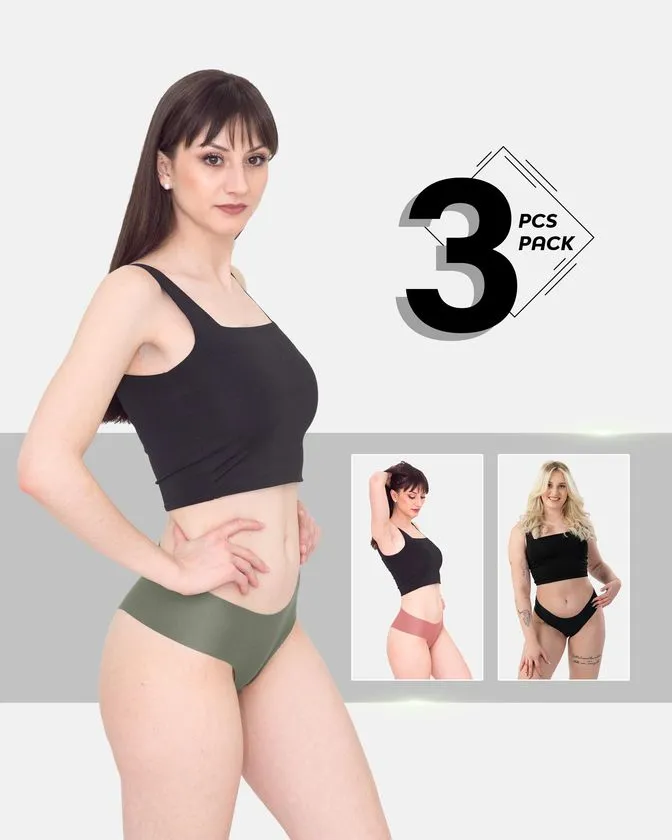 3 ks dámských hipster kalhotek z nylonu a elastanu