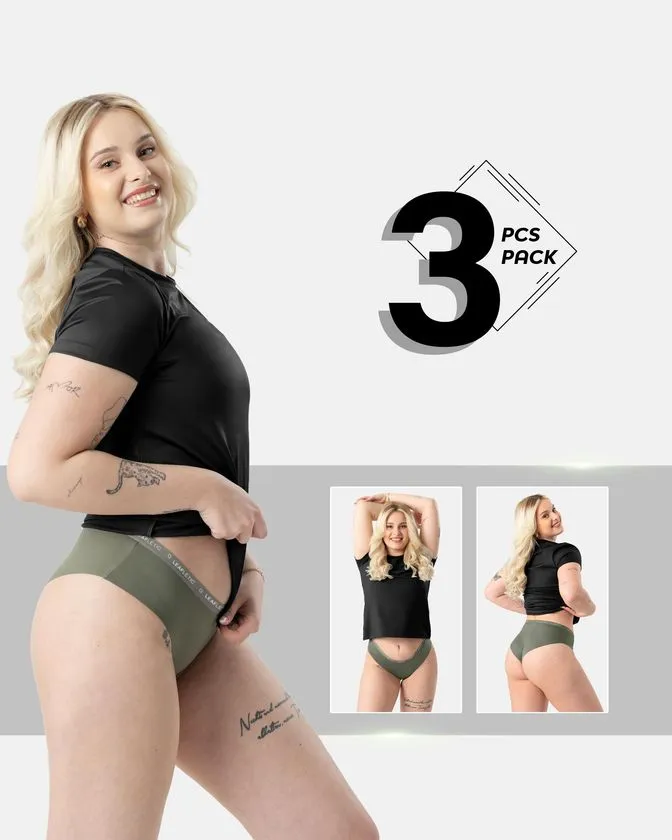 3 ks dámských hipster kalhotek z nylonu a elastanu