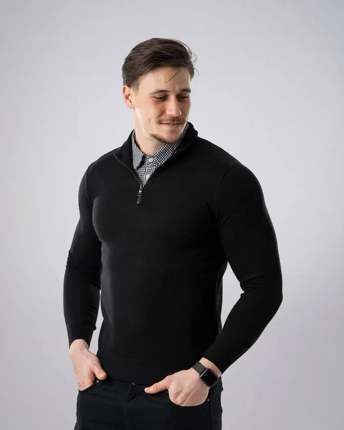 Pánské svetr s košilovým límečkem